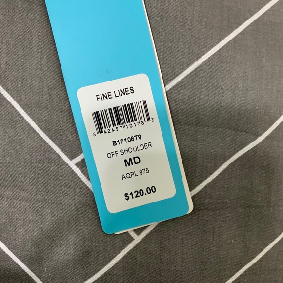 Beach bunny fine lines aqua palm bikini top - Picture 5 of 5